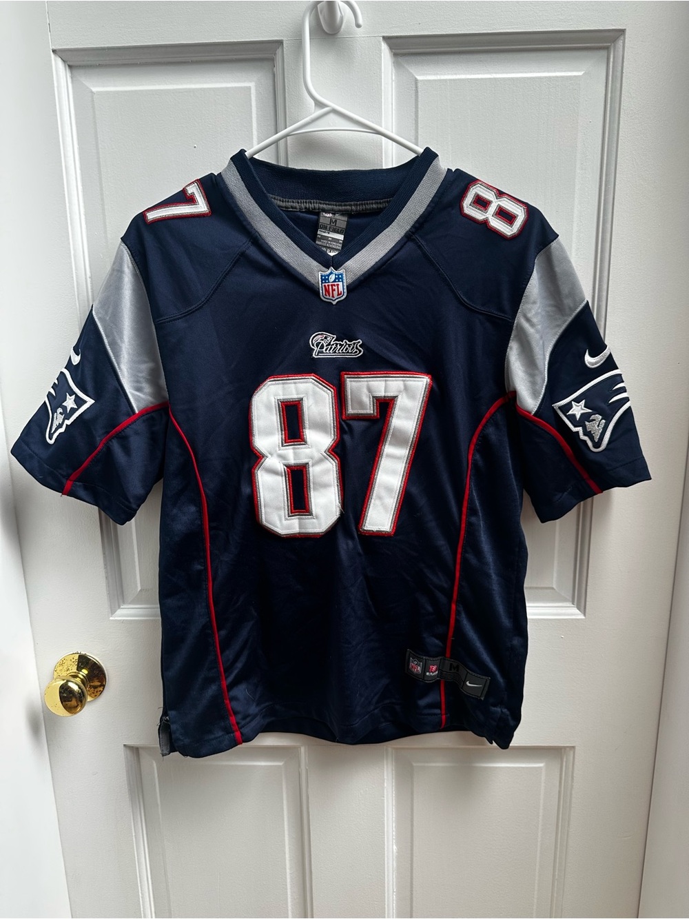 NFL Navy, Silver and White On-Field Jersey Tag View